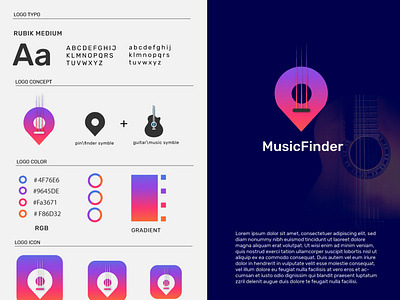 logo concept design for musicfinder by Badhon on Dribbble