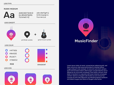 logo concept design for musicfinder