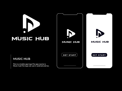 music hub logo for andriod or os art branding business company logo flat graphic design illustration logo minimalist typography