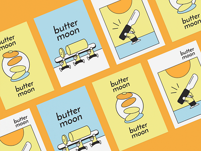 Café butter moon art branding design graphic graphicdesign illustration poster
