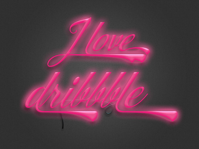 I Love Dribbble Neon