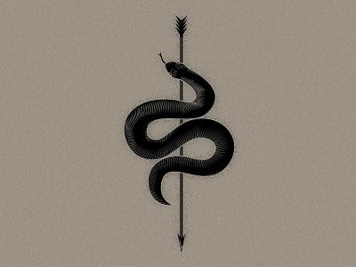 snake arrow dark theme flat illustration illustrator monochrome noise photoshop snake strokes vector
