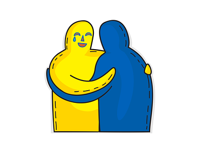thank for support art ukraine bighugs blue blue and yellow branding color flag design drawing hugs illustration illustrator logo personage suppor for ukraine support two colors ukraine ukraine colors vector yellow