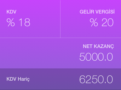 Kadeve: VAT and Income Tax calculator app app flat gradient purple