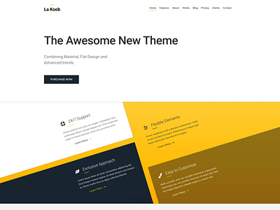 LaKoob - Multipurpose Landing Webtemplate design flat flat design landing landingpage multipurpose template theme yellow