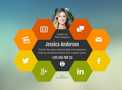 CellCV - Personal CV Page cell cv design cv template design flat flat design hexagon personal portfolio rainbow theme