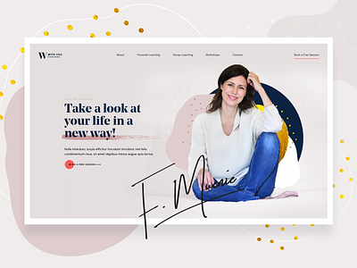 With You Coaching - Landing Page blobby blobs colorful feminine signature typogaphy uidesign uiux webdesign website