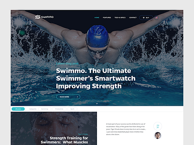 Swimmo.com Blog UI blog design swim swiming touchdesign ui web website
