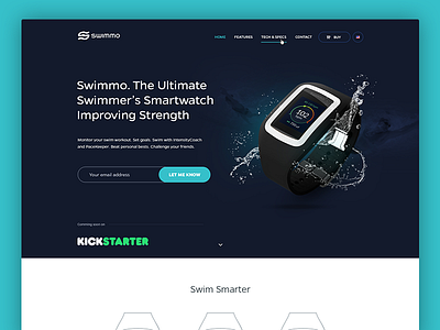 Swimmo Smart Watch - Website article jakobsze minimalistic page subpage touchdesign typography ui ux website