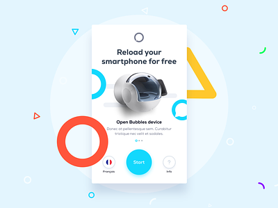 UI / UX - The Bubble - Free Smartphone Charger application charger clean colorful device icon illustration minimalistic onboarding ui phone phone app ui ux