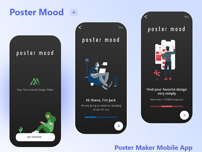 Poster maker mobile app app design icon illustration minimal ui ux