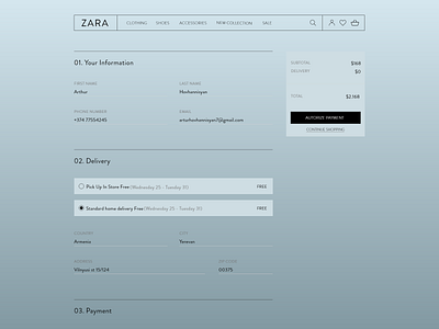 ZARA Redesign Concept creative fashion design interface interfacedesign minimal ux uxresearch webdesign websiteconcept zara