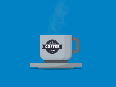 [GIF] Coffee Cup after animation blue coffee effects flat gif illustration minimal motion shading simple