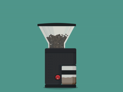 [GIF] Coffee Process after effects animation coffee cup flat french gif grinder minimal press