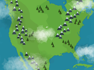 United States Illustration america bird clouds flat land landscape water