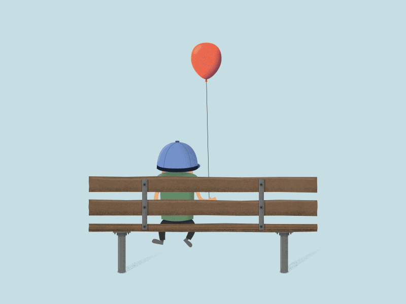 Balloon Bench after effects animation balloon bench bird boy character gif hat simple texture