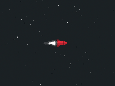 Space Short Tease 2d after effects animation flat minimal outer particles ship space stars