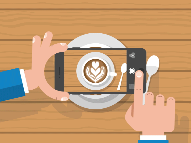 Latte Art after animation art effects flat instagram iphone minimal picture wood