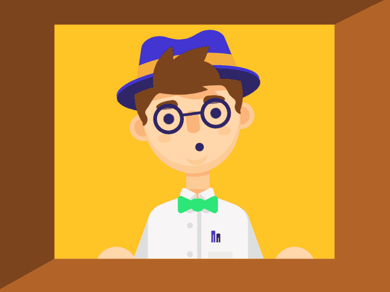 Oh look! nick slater hat wip illustration effects after 2d animation character