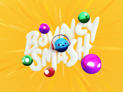 Bouncy Smash - A smashing arcade game 3d c4d character design game indie ios octane type typography zbrush