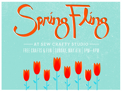 Spring Fling brush script chicago hand drawn type script sew crafty studio sewing spring spring fling typography