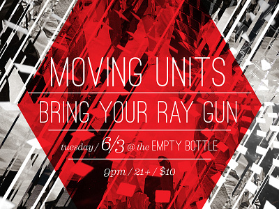 Moving Units & Bring Your Ray Gun Show Poster band posters bring your ray gun chicago disco disco punk empty bottle geometric moving units poster design