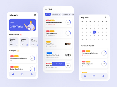 Productivity App UI by Hamzah Page on Dribbble