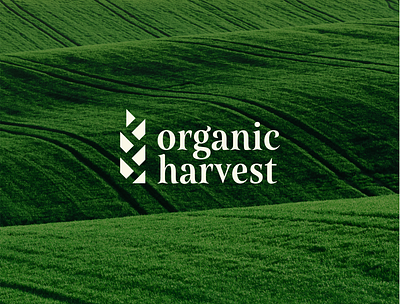 Organic Harvest Logo Concept branding graphic design green green logo illustration logo minimalistic logo organic organic food organic logo stylish logo wheat wheat logo