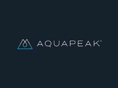 Aquapeak Water Concept Logo aqua aqua logo aquapeak brand identity branding graphic design logo minimalistic logo mountain mountain logo peak pure life stylish logo water logo
