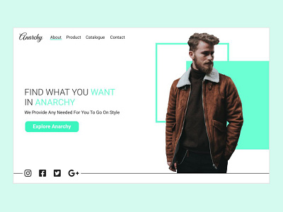 Landing Page for Clotches store website