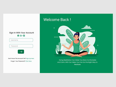 Meditation Website Login Page