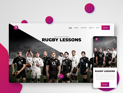 Rugby Academy app design design mobile design ui user experience user interface ux web web design website website design website designed