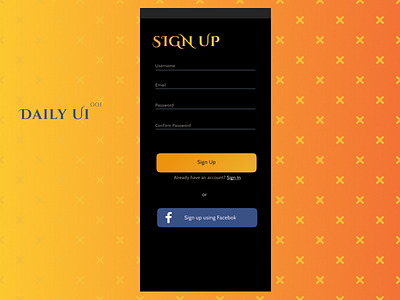 Daily UI 001 - Sign Up Screen (History Cards app) app branding ux