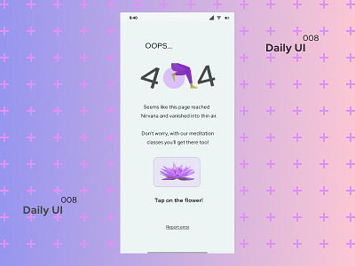 DailyUI 008 - 404 Page app dailyuichallenge design ui ux