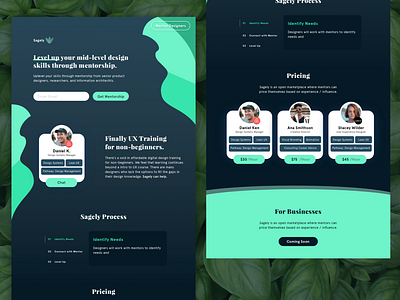 Sagely.design Landing Page greenery landing page mentorship ui website