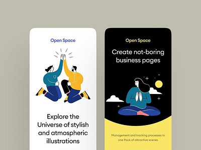 Open space art branding design illustration minimal typography ux website