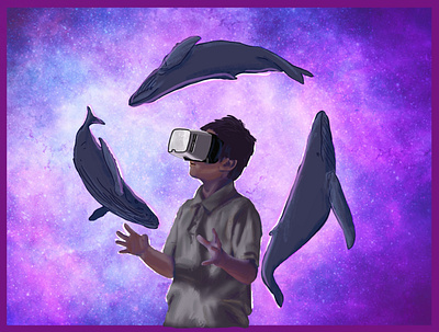 Space Out album boy bright future nebula purple space virtual reality vr whale