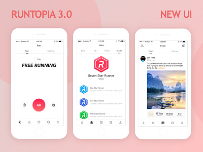RUNTOPIA 3.0 app design gui ui