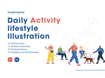 Daily Activity Lifestyle Illustration Landing Page