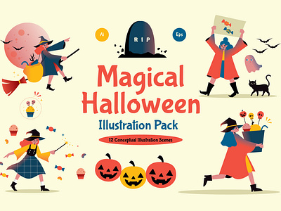 Magical Halloween Illustration Pack