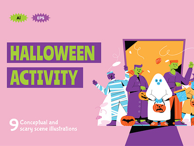 Halloween Activity Illustration Scenes