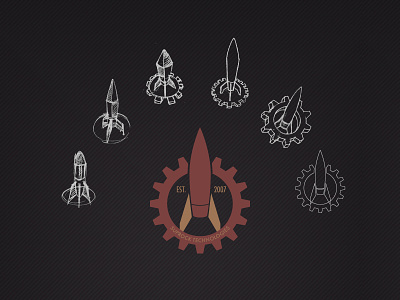 Suprock Technologies Logo Evolution engineering gear rocket v 2