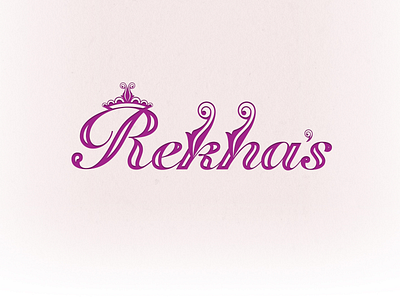 Rekhas Threading Salon Logo floral indian logo salon threading typography