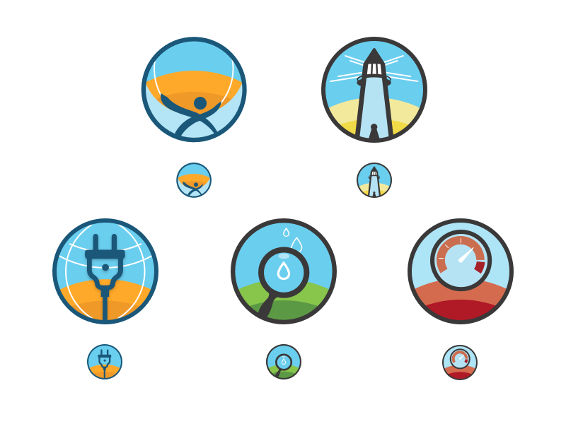 Weather Analytics Product Suite logo family logo system gauge dexter api beacon atlas