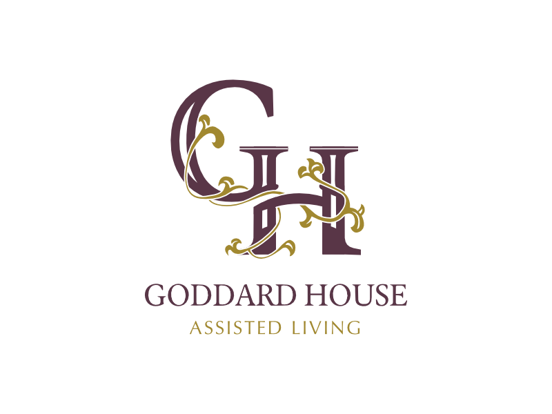 Goddard House Logo caps serif logotype floral assisted living
