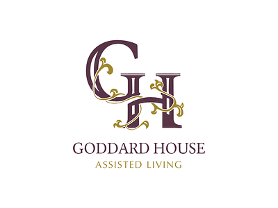 Goddard House Logo assisted living caps floral logotype serif