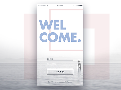 Daily UI #001 - Login Page 001 app daily ui daily ui 001 ios iphone6 login pink sign up white