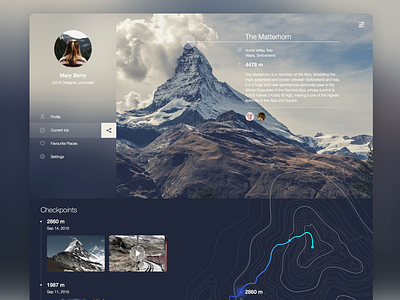 Mountain Guide Web service app guide icon landing location map mountain pin profile travel trip web