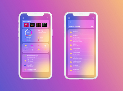 File explorer app application ui file explorer file manager glassmorphic glassmorphism ui ux