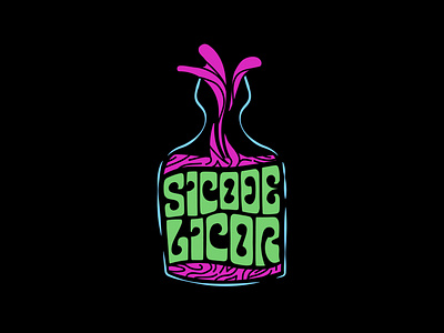 SICODELICOR bebida branding design fiesta licor logo music psicodelic psicodelico